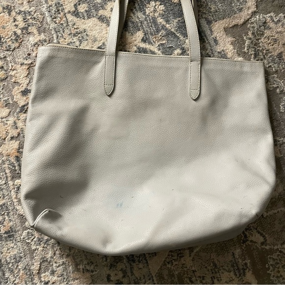 Elegant Pale Blue Leather Tote Bag CUYANA - Picture 2 of 11